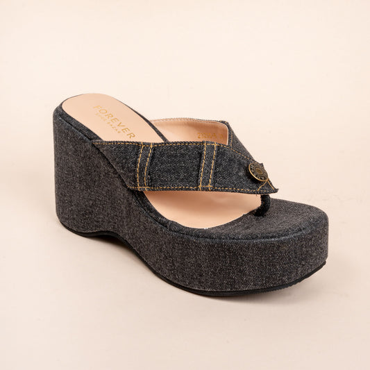 Simply Denim - Black Everyday Wedges