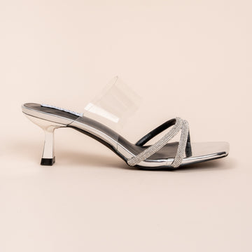 Go Shawty - Silver Kitten Heels