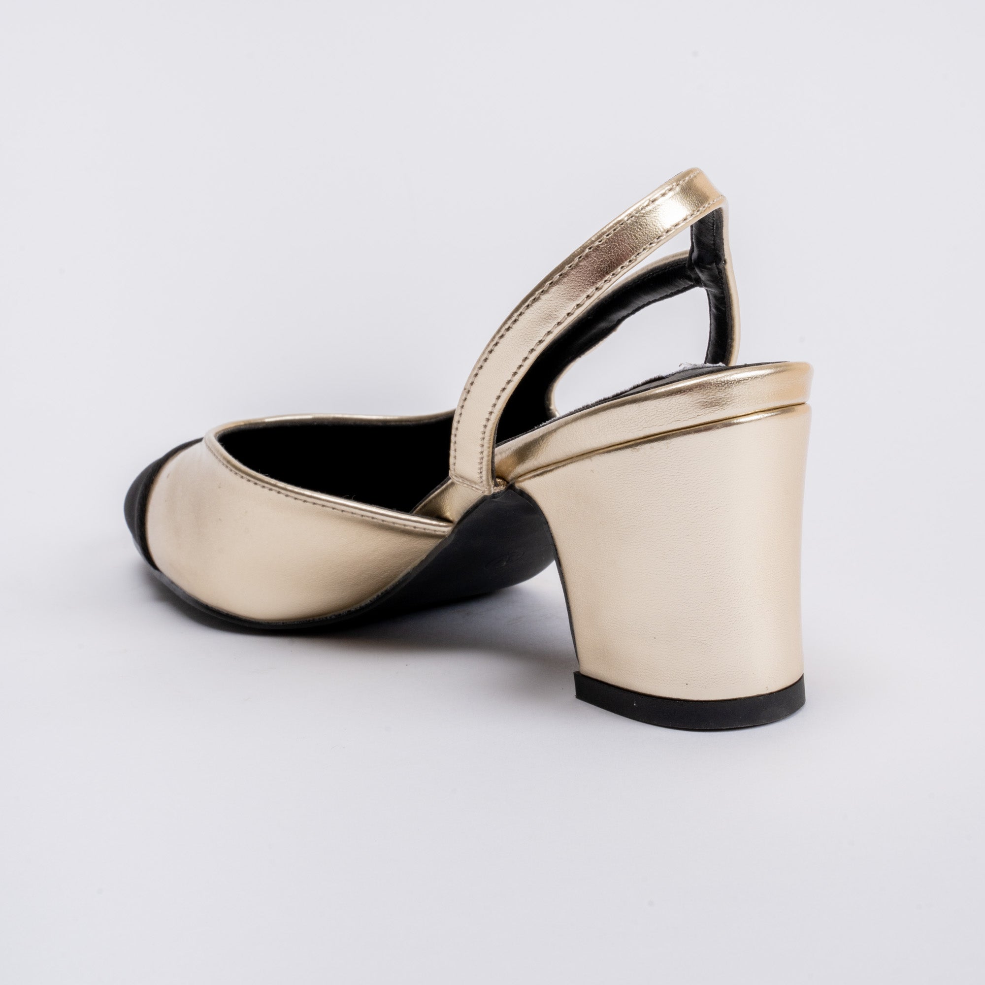 Cosmic Charisma- Black & Gold Partywear Block Heels - view 3