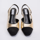 Cosmic Charisma- Black & Gold Partywear Block Heels - view 4