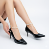 Pearl Poise - Black Anklet Pumps