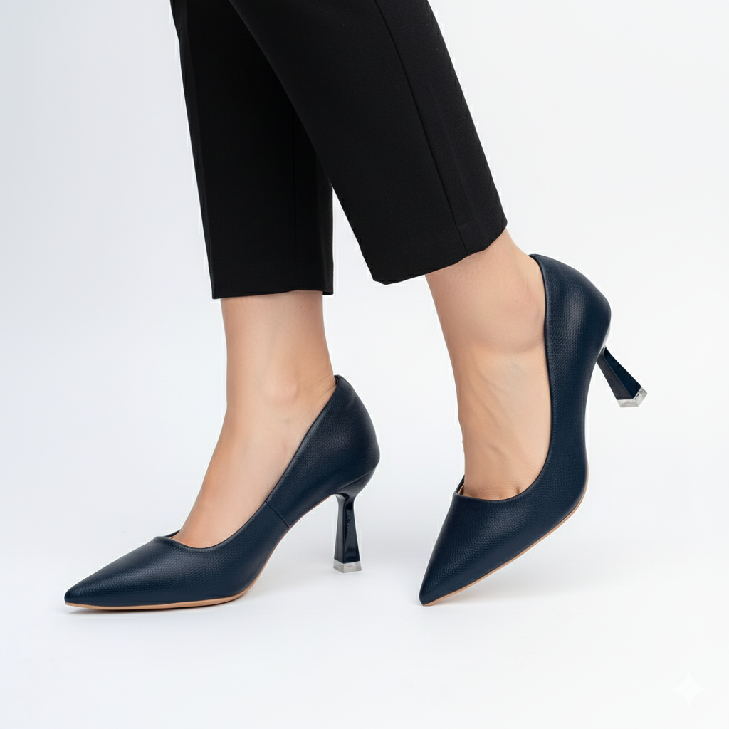 The Sculpted - Black Casual Heel