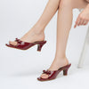 Bow Bliss - Maroon Kitten Heels