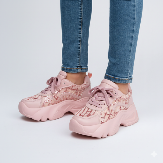 Aura Sequin - Pink Sneaker