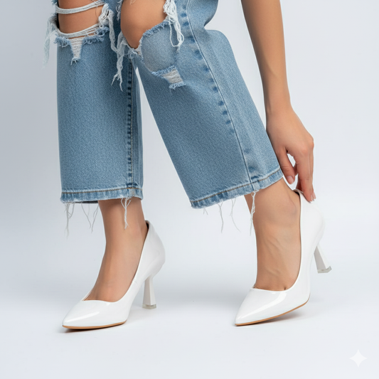 Solaris Stilettoes - White Casual Heels