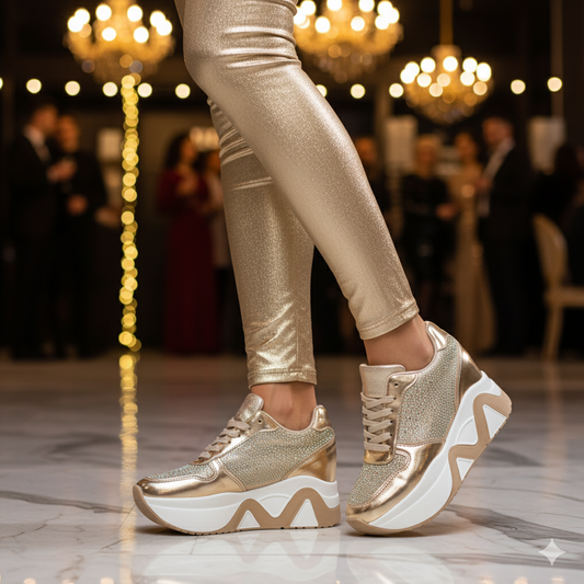 Rock The Party - Gold Partywear Sneakers .