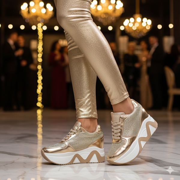 Rock The Party - Gold Partywear Sneakers .