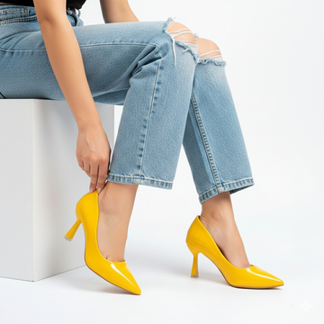 Solaris Stilettoes - Yellow Casual Heels