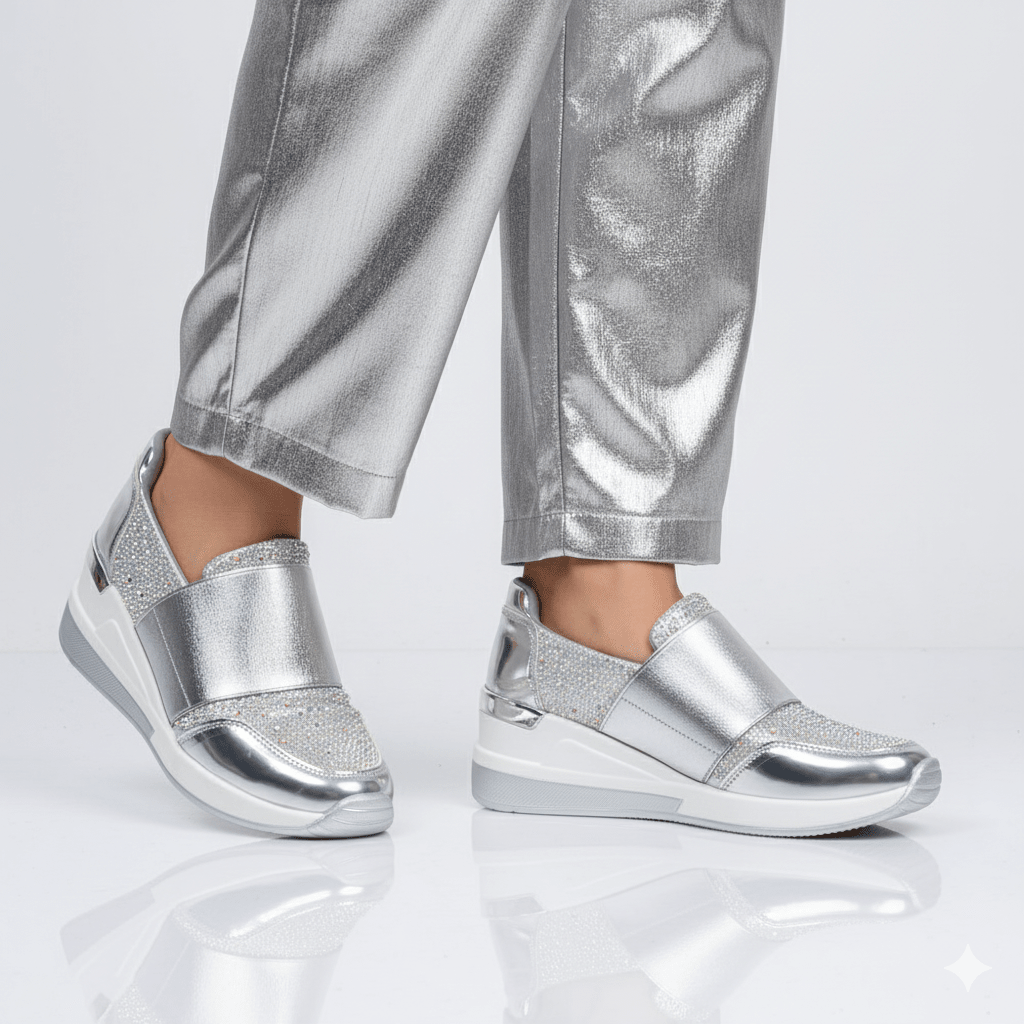 The Galaxy - Silver Platform Sneakers