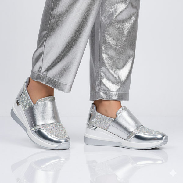 The Galaxy - Silver Platform Sneakers