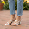 Strappy - White Kitten Heel