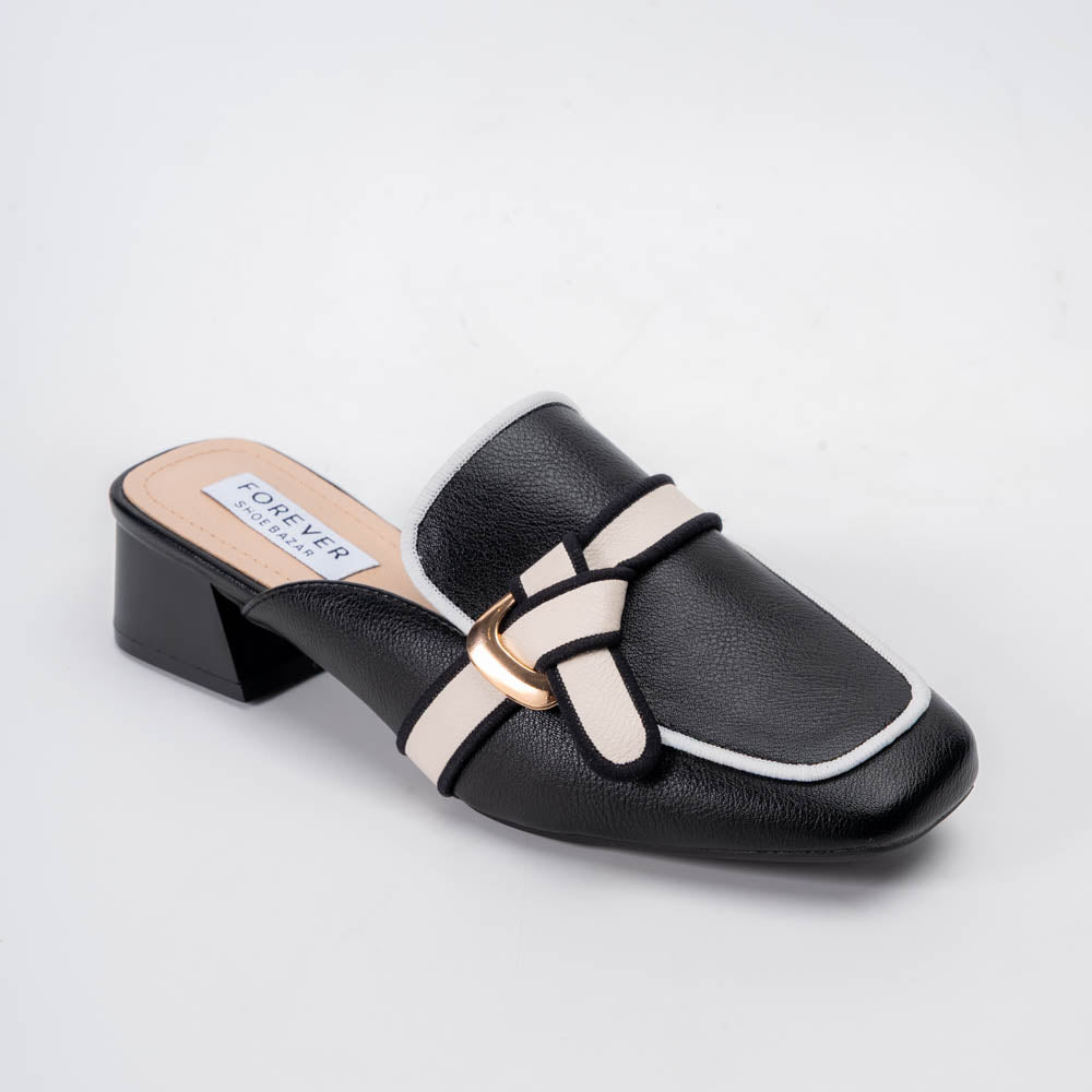 Bianca - Black Casual Mules - view 2