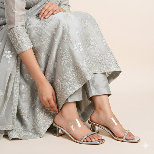 It’s A Pawrry! - Silver Partywear Heels