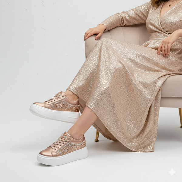 Pearl Play - Champagne Fashion Sneakers
