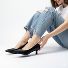 Noir Grace - Black Kitten Heels