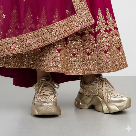 Aura Sequin - Gold Sneaker
