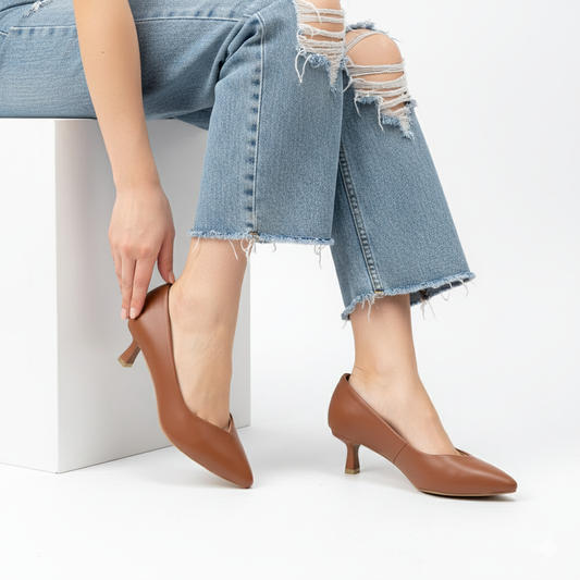 Noir Grace - Brown Kitten Heels