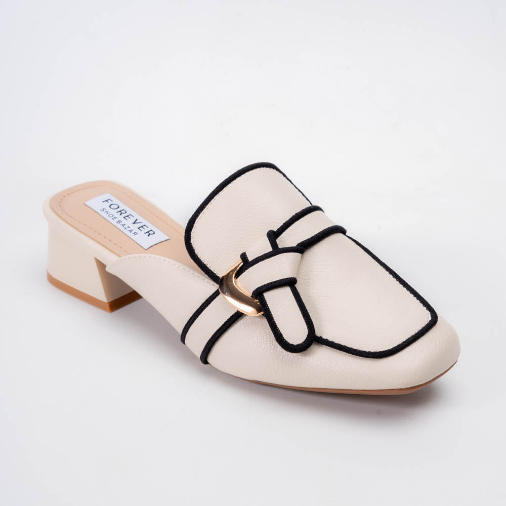 Bianca - Beige Casual Mules - view 2