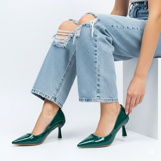 Solaris Stilettoes - Green Casual Heels