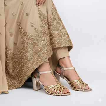 Hold My Beer - Gold Partywear Heels