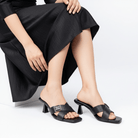 Cross Vine Logo - Black Casual Heel