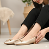 Ebony Elegance -Gold Casual Flats